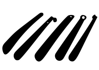 Large and long shoe spoons. Vector image.