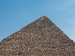 Pyramid of Cheops, a monument of the architectural art of Ancient Egypt, 138 meters high. Giza,...