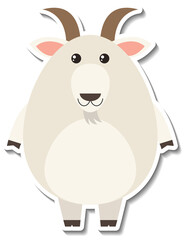 Chubby goat animal cartoon sticker