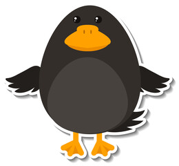 Cute chubby duck animal cartoon sticker
