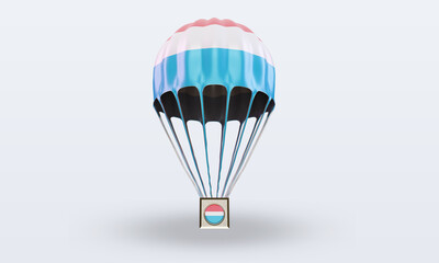 3d parachute Luxembourg flag rendering front view