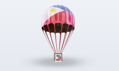 3d parachute Philippines flag rendering front view