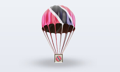 3d parachute Trinidad and Tobago flag rendering front view