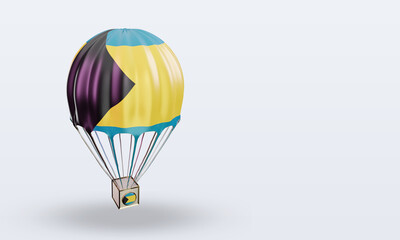3d parachute Bahamas flag rendering left view