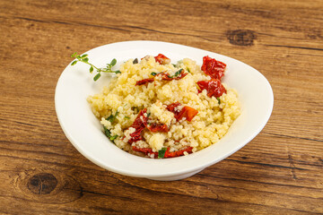 Vegetarian uisine - couscous with vegetables