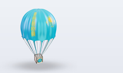 3d parachute Kazakhstan flag rendering left view