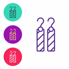 Set line Earrings icon isolated on white background. Jewelry accessories. Set icons colorful. Vector