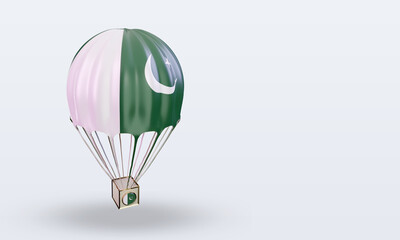 3d parachute Pakistan flag rendering left view