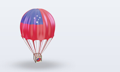 3d parachute San Marino flag rendering left view