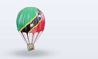 3d parachute St Kitts and Nevis flag rendering left view