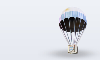 3d parachute Argentina flag rendering right view