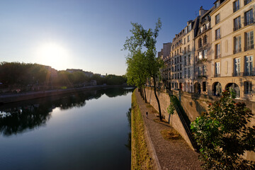 Seine river quay in The Sain-Louis island