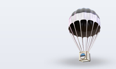 3d parachute Estonia flag rendering right view