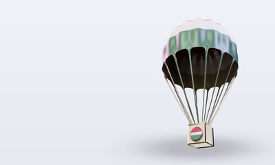 3d parachute Hungary flag rendering right view