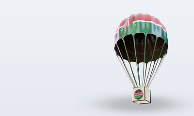 3d parachute Kenya flag rendering right view