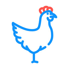 chicken farm bird color icon vector. chicken farm bird sign. isolated symbol illustration