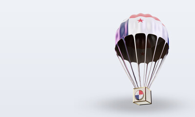 3d parachute Panama flag rendering right view