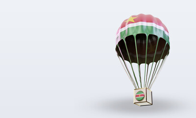 3d parachute Suriname flag rendering right view