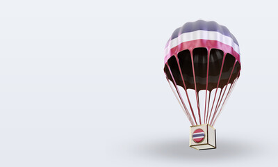 3d parachute Thailand flag rendering right view