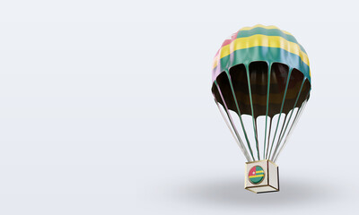 3d parachute Togo flag rendering right view