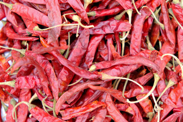 Red dry chili texture background. dry chili for make a cayenne or preserve food to keep for a long...