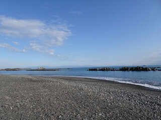 静岡 用宗の海岸 風景写真 日本
