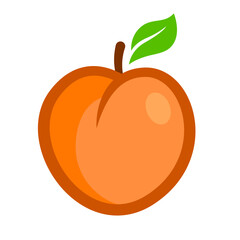 peach vector illustration fruit logo icon clipart