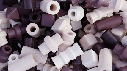 3d illustration pile stack of object primitive render background