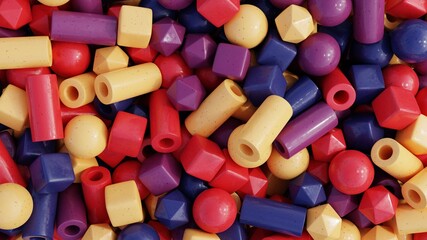 3d illustration pile stack of object primitive render background