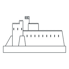 the new Sharjah skyline with line art style vector illustration. Modern city design vector tower fill color