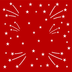 Red background with star and line pattern. Christmas decoration background