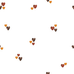 Hearts on a white background. Minimalism, watercolor pattern