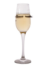 Glass champagne glasses in funny and cute style
