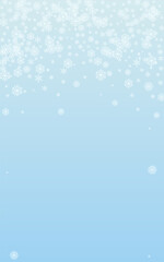 Grey Confetti Background Vector Blue. Snow Luxury Texture. White Snowflake Flake Pattern. Magical Flake Illustration.