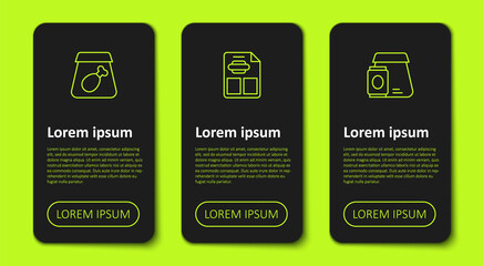 Set line Online ordering meal, Restaurant cafe menu and food. Business infographic template. Vector