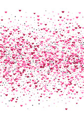 Red Greeting Star Backdrop. Pink Pleasure Illustration. Round Tiny Background. Purple Heart Like. Scatter Frame.