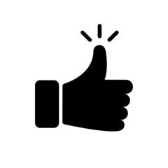 Hand Thumb Up Silhouette Icon. Black Gesture Finger Up Symbol Pictogram. Like, Good, Okay, Cool, Nice Button Icon. Social Media Sign. Isolated Vector Illustration