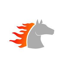 Logo head horse flame