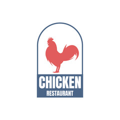 simple chicken restaurant logo design on white background