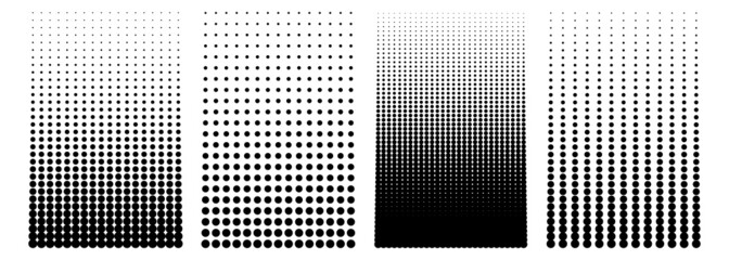 Halftone Dots Pattern. Abstract Black Dotted mosaic, Spot Texture and Holes Grid Background. Black and White Raster. Gradient Geometric Half Tone Pattern. Isolated Vector Illustration