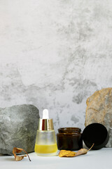 Essential oils for aromatherapy, eco natural cosmetics concept