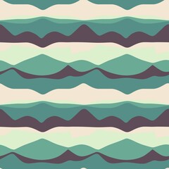 Seamless waves pattern with cartoon clouds for wallpaper and fabrics and packaging and linens and kids