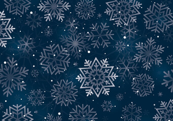 Naklejka na ściany i meble Christmas blue texture with snowflakes