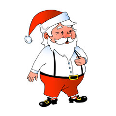 Santa Claus. Vector color bright hand drawn illustration. New year and Christmas characters in flat style