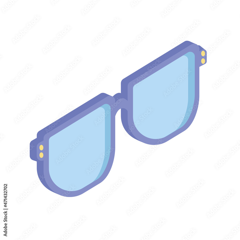 Sticker eyeglasses vision isometric