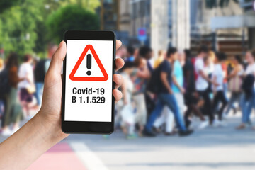 Warning on phone with people- Covid 19 variant B11529