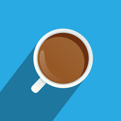 cup of coffee with blue background