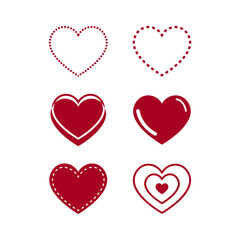Collection of Valentine's Day Love Hearts Vector