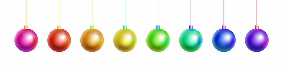 Set of multicolored Christmas ball. xmas isolated. graphic elements for banner template. EPS-10 vector