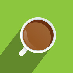 cup of coffee on a green background